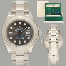 2020 NEW PAPERS Rolex 126622 Yacht-Master Steel Platinum Rhodium Blue Watch Box