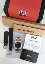 TISSOT PRX 40mm Powermatic 80 Black Embossed Dial Rubber Strap Used From Japan