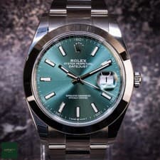 Rolex Datejust 41 126300 Mint Green Dial Oyster Steel Unworn 2025 Complete Set