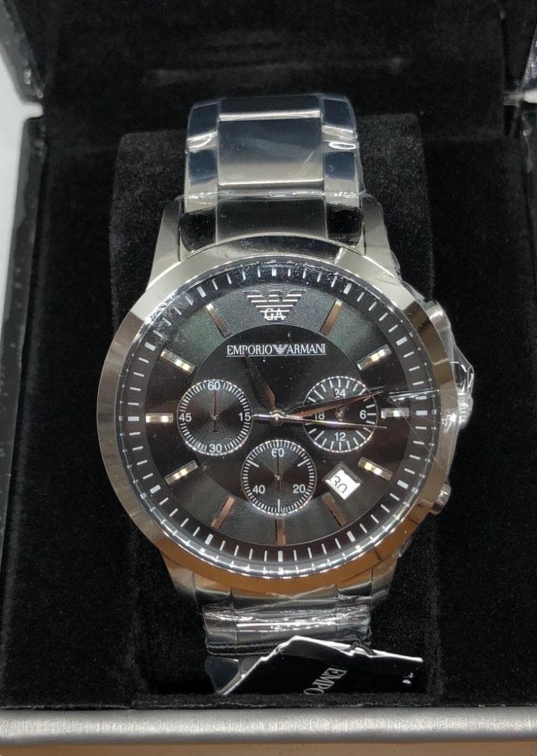 Emporio Armani AR2434 Watch Timepiece Stainless Silver Quartz Chronograph