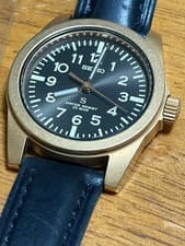 Seiko SUS Rosy Gold Vintage Quartz Watch Black Dial 34mm Unisex Japan Made