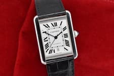Cartier Tank Solo XL Automatic Stainless Steel Opaline Dial WSTA0029 3800 Box