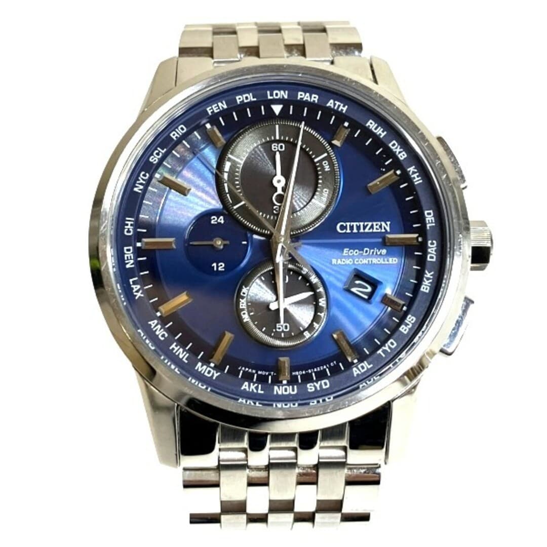 Citizen Eco Drive Radio Solar Men’s Watch Blue Dial Used From Japan