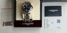 longines hydroconquest 41mm quartz DARK BLUE DIAL MENS WATCH L37404966 PERFECT!