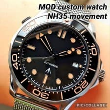 NH35 Automatic Wristwatch New Diver s Vintage No Logo MOD Homage Watch Stainles