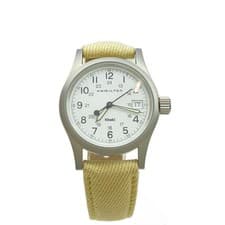 Hamilton 6359 BEG Quartz Wristwatch Analog Stainless Steel White Khaki