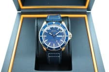 MIDO Ocean Star Blue Dial PVD Gold SS Automatic 40.5mm Used From Japan