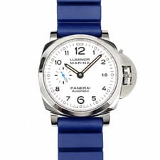 Panerai Luminor Marina PAM01523  with White Dial 42mm Limited Blue Rubber