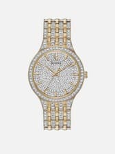 Bulova Men Phantom Quartz Crystal Gold Stainless Steel Watch 40MM 98A229