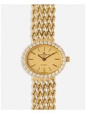 Baume & Mercier 14K Gold Diamond Bezel Ladies Watch - PRISTINE!