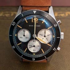 DAN HENRY 1963 Quartz Watch Warranty Used Leather Strap & Spare Working