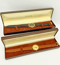 S2xLot Authentic Gucci Watches Men&Woman Original Buckles Swiss Made Serviced