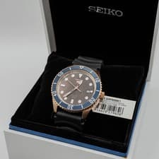 SEIKO 5 Sports SRPB96K1 Automatic Watch 100m Brown Dial Rose Gold Box Papers