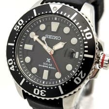 Seiko Prospex Diver 200m Solar Date Watch Black Used SA410