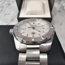 TAG Heuer Aquaracer WAY1111 White Dial Quartz Men's Watch Excellent Condition