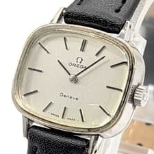 Omega Geneve Ladies Square Silver Dial Hand-Winding Watch Used