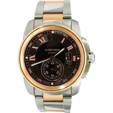 CARTIER 18k Rose Gold Stainless Steel Calibre De Cartier 3389 Automatic Watch