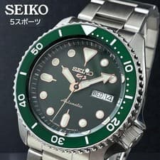Seiko 5 Sports SRPD63K1 Men's Automatic Watch Green Dial 100m Waterproof