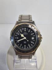 Vintage Glycine Airman Falcon GMT-2000 Watch Quartz Works