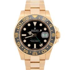 2017 PAPERS Rolex GMT-Master II Black 18K Yellow Gold Oyster 40mm 116718 BOX