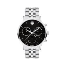 Movado Museum Classic Men's Black Dial Stainless Steel Quartz Watch 0607776