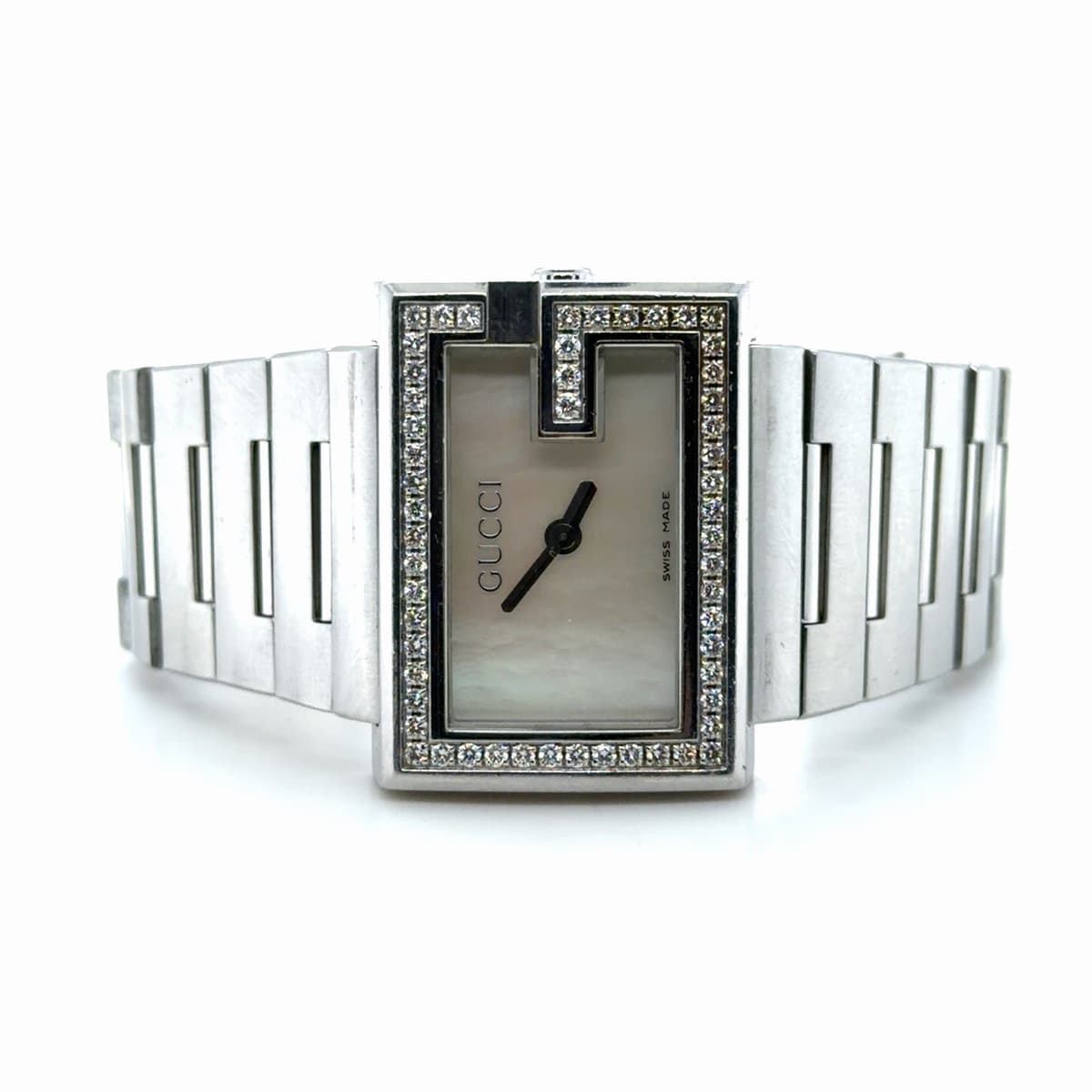 Gucci Women’s Mother Of Pearl Dial & 0.75ct Diamond Square Watch YA100506