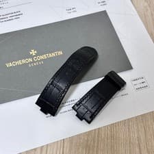 Vacheron Constantin Overseas Leather Strap Black Used with Envelope From Japan