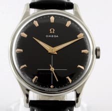 SWISS JUMBO OMEGA 2181 MANUAL WIND 30T2 GENTS WATCH 1944 BLACK DIAL & BOX