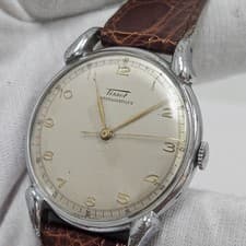 TISSOT Antimagnetique -16 Jewel Cal.27-JUMBO 37 mm-SPIDER LUGS 1940's Military
