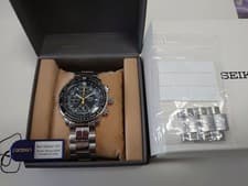 SEIKO SNA411P1 FLIGHTMASTER CHRONOGRAPH 200M QUARTZ PILOT WATCH ALARM  AS IS