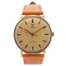 Rare Vintage 1970 Solid 9K Yellow Gold Omega Genève 131.5016 33.5mm Wristwatch