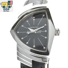 Hamilton H242111 Ventura Black Silver Quartz 24mm Iconic triangular [Exc+5]