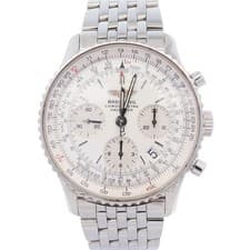 Breitling  Navitimer Stainless Steel 42mm Silver Chronograph Dial Watch Ref#