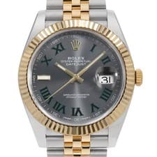 ROLEX Datejust 126333 slate (Grey) Green Roman 5 Row Jubilee Bracelet Random...