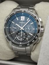 Seiko Brightz 8B82-0AL0 Radio Solar Chronograph Black Used Tested From Japan
