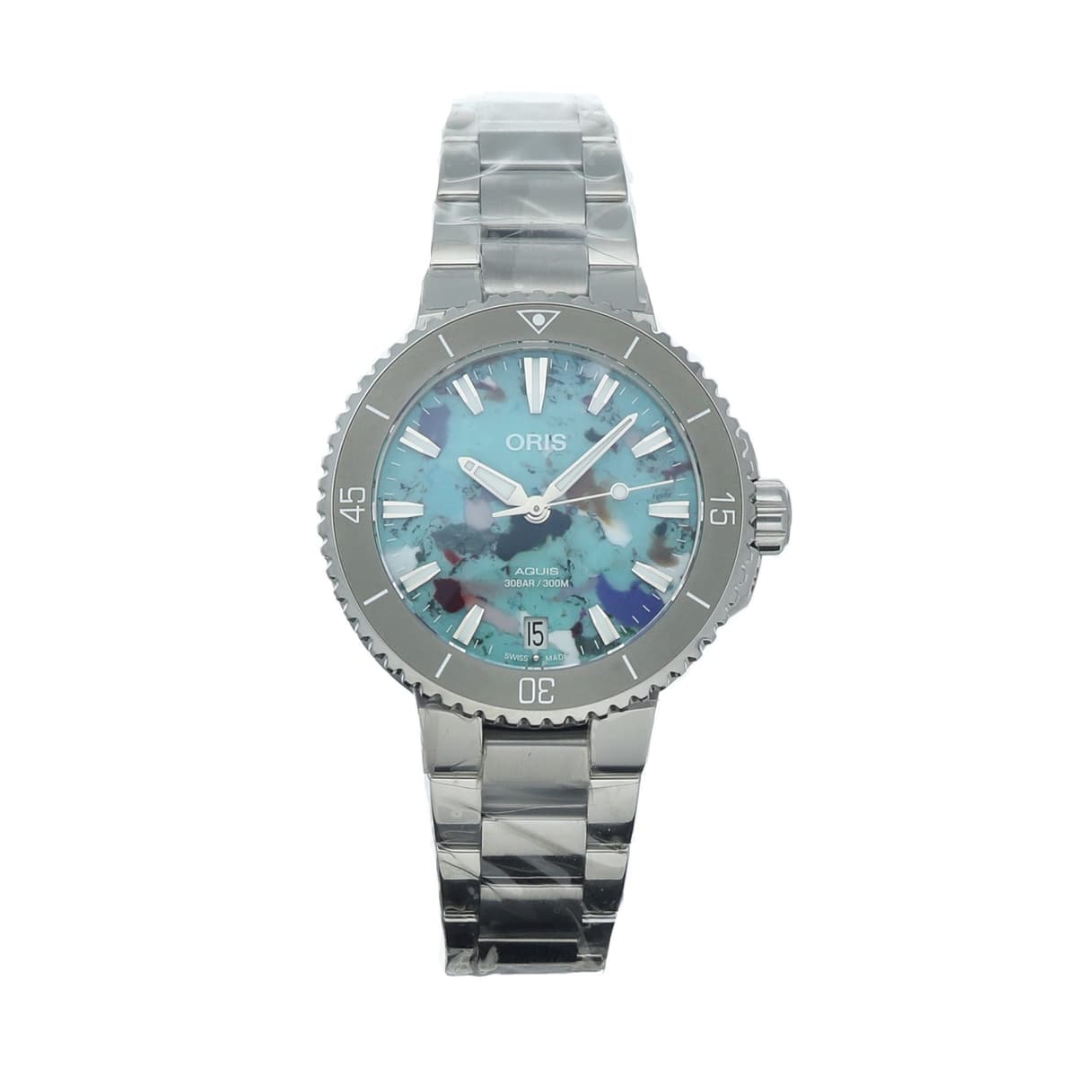 Oris 01 733 7770 4150 Aquis Date 36.5 mm Steel Multi Color Dial Auto Wrist Watch