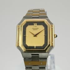 Seiko Credor 14K bezel 18K Midole 8420-5360 Combination Working
