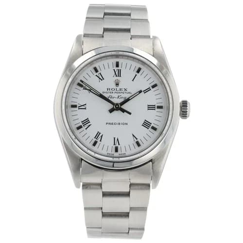 Rolex Air King Stainless Steel White Dial 34mm Automatic Men’s Watch 14000