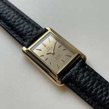 Omega De Ville Tank Quartz Watch Vintage Gold Dial Ladies