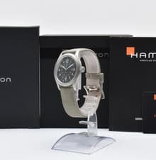 Hamilton Khaki Field H682010 Quartz Men's Watch Military Gray Dial w/Box #50