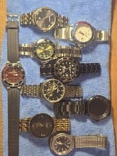 A Lot Of 9 Very Nice Working Men's Watches  Bulova Pulsar by Seiko And More