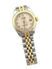 Rolex Datejust 179173 18K TwoTone Jubilee Cream Pyramid Dial Women's 26mm 2004