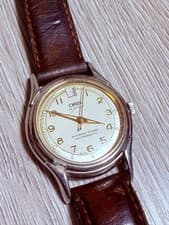 ORIS Silver Men's Watch Leather Strap Oris White Dial 7317 Japan