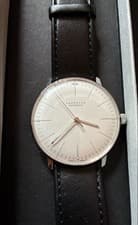 Junghans Max Bill Automatic Watch White Dial Black Strap Box Papers