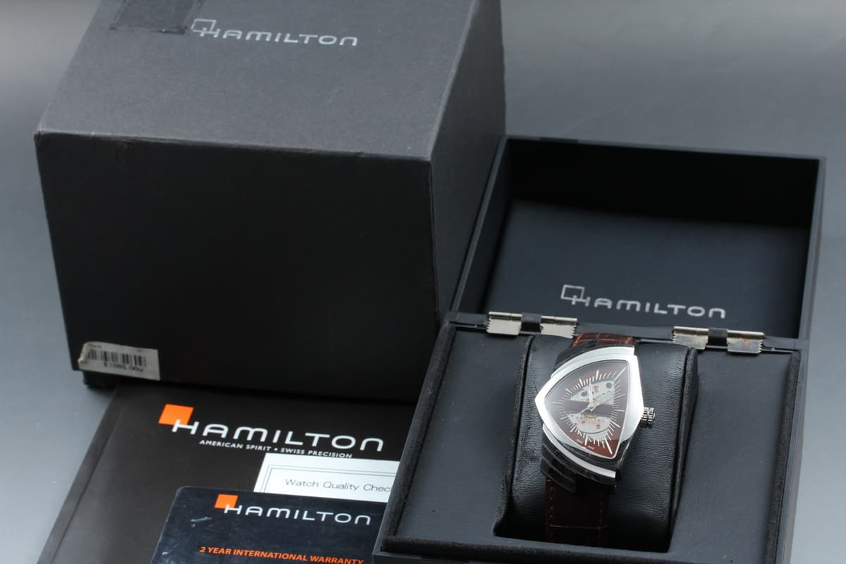 *N MINT in Box* Hamilton Ventura H245150 Silver Automatic Mens Watch From JAPAN