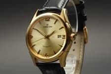 [N MINT]  HAMILTON Jazzmaster H384350 34mm Gold Dial Date Automatic Men's Watch