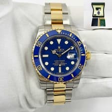 2010 Rolex Submariner Date Bluesy 116613LB 40MM Two-Tone 18K Yg Box Papers