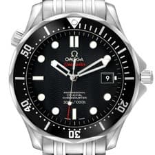 Omega Seamaster Steel Black Wave Dial Mens Watch 212.30.41.20.01.002