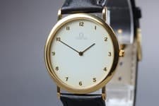 Vintage 1980s Omega De Ville Cal.1378 Quartz White Arabic Dial Men's [Near Mint]
