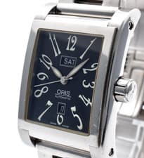 ORIS Ractangular 585-7525-40-02 Black Automatic Men's Watch Black Dial Day Date